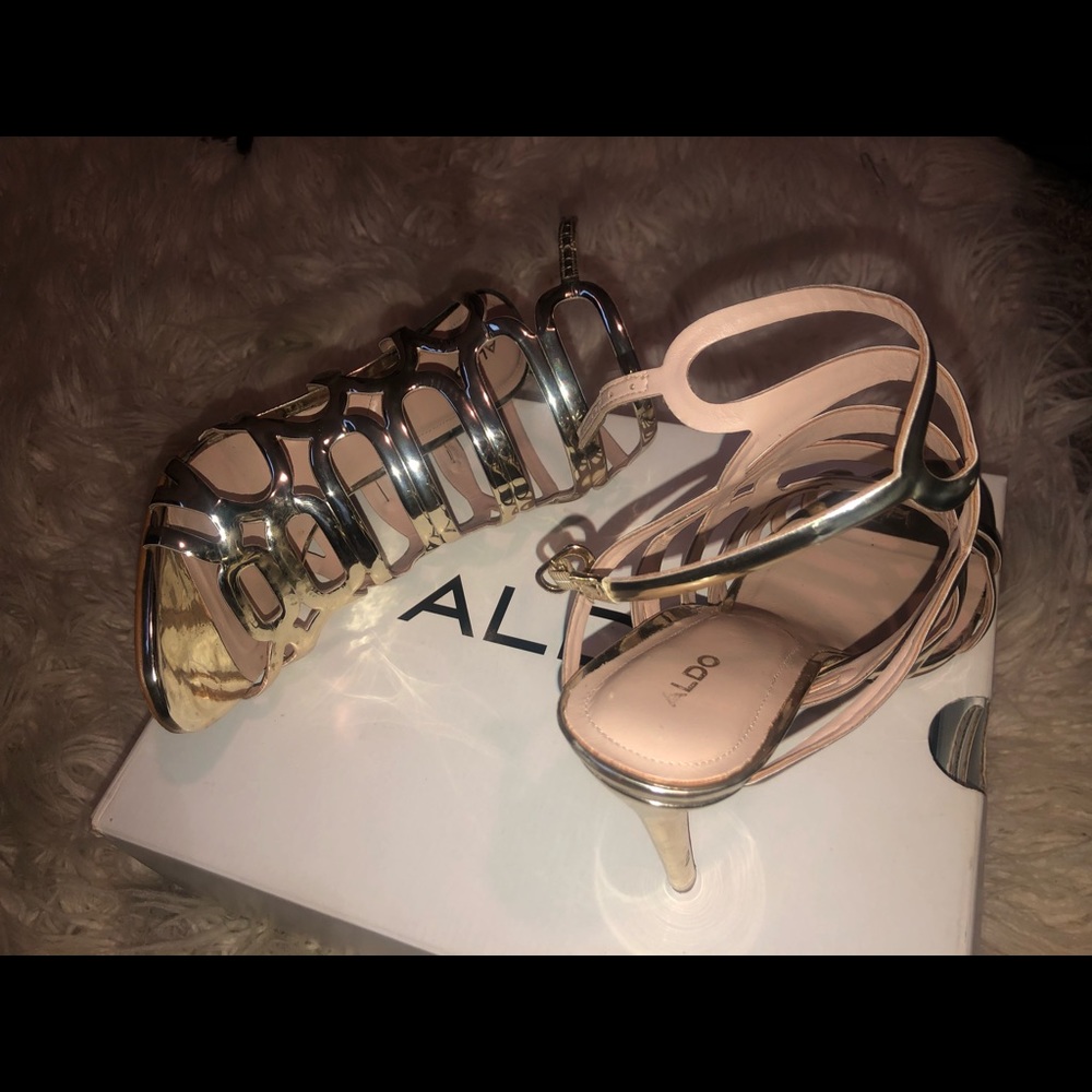 Aldo gold shoes